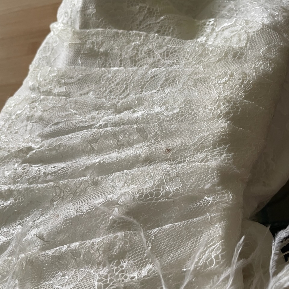 Elegant Strapless White Lace Wedding Dress Plus Size - Picture 15 of 16
